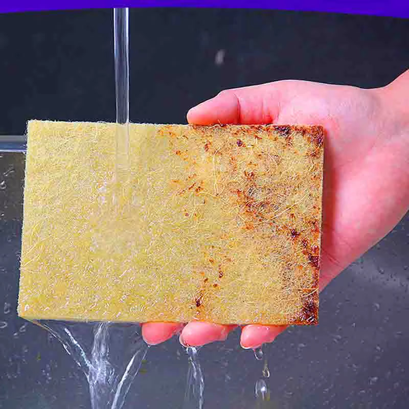 5/10PCS Sisal Kitchen Cleaning Cloth Eco-Friendly Plant Cleaning Sponge for Pot Bowl Dishwashing Cloth Kitchen Accessories