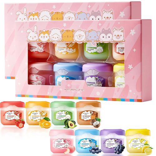 16 Stück Sommer Lippenpflege Set – Feuchtigkeitsspendende Lippenmaske und Lipgloss für strahlende Lippen, ideal für Mädchen und tägliche Pflege