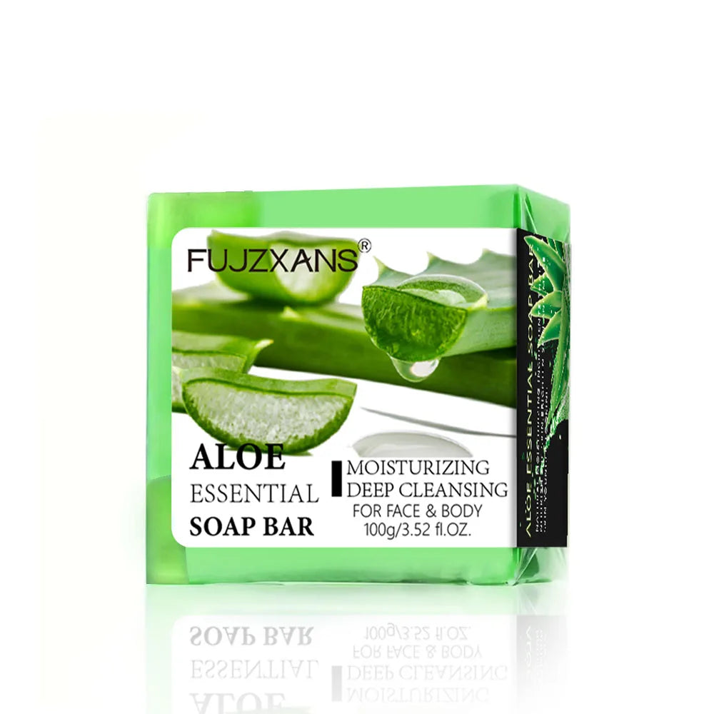 Aloe Vera Soap for Face 100G Facial and Body Moisturizing Cleansing Handmade Soap Bar with Essential Oil