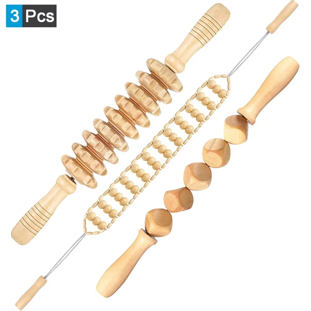 Wood Therapy Massage Tools Wooden Guasha Tool anti Cellulite Massage Roller Tool Handheld Cellulite Massage Wooden Cube Massager