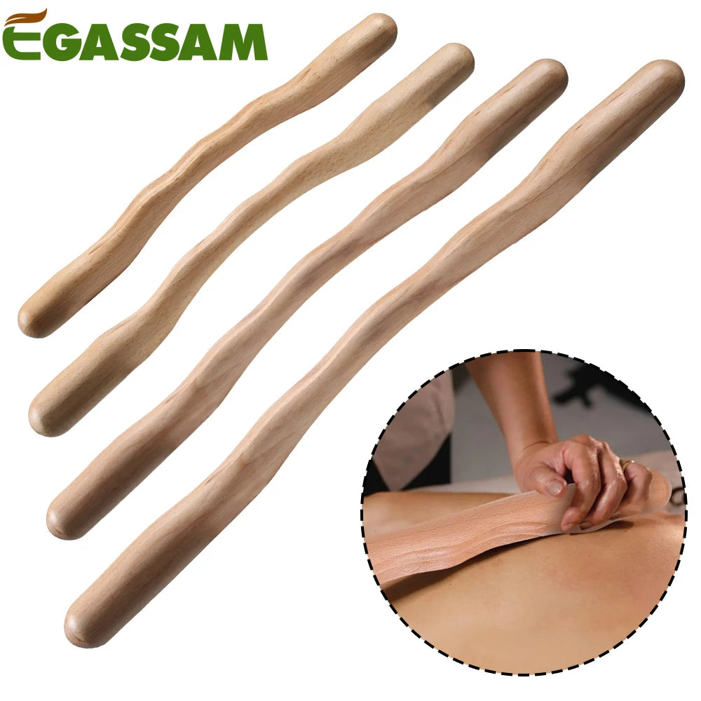 1Pcs Natural Wood Scraping Massage Stick Body Massage SPA Therapy Tool Point Treatment Guasha Relaxation Massage Stick