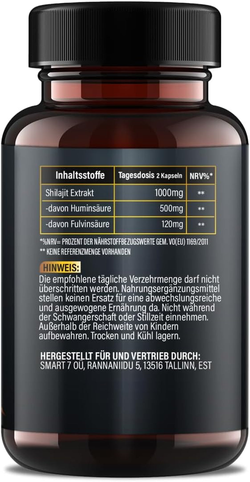 NEU: ® Mumijo Shilajit 1000 Mg, 50% Huminsäure, 12% Fulvinsäure - Original Kapseln Extra Hochdosiert Das Schwarze Gold Himalayas, Reich an Mineralien