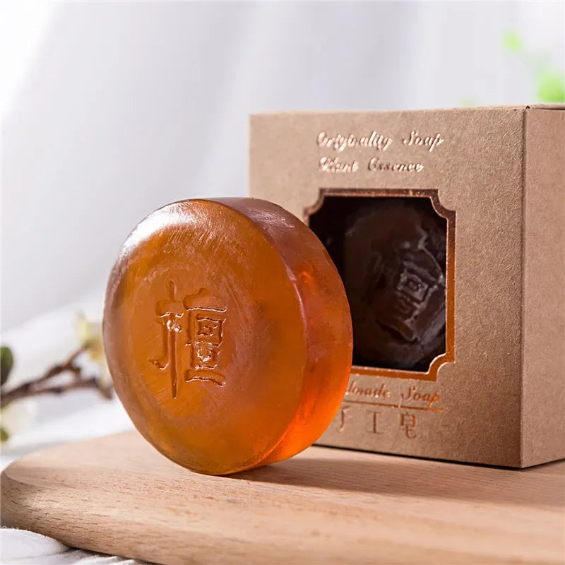 100G New Natural Sandalwood Essential Oil Soap Effective Herb Promote Sleep Essential Oil Facial Oil Control Cleansing Soap