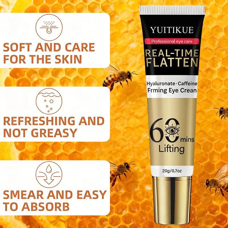 60 Min Eye Lift Cream 20G - Hyaluronate & Caffeine, Real-Time Flatten, Refreshing & Fast Absorption, All Skin Types