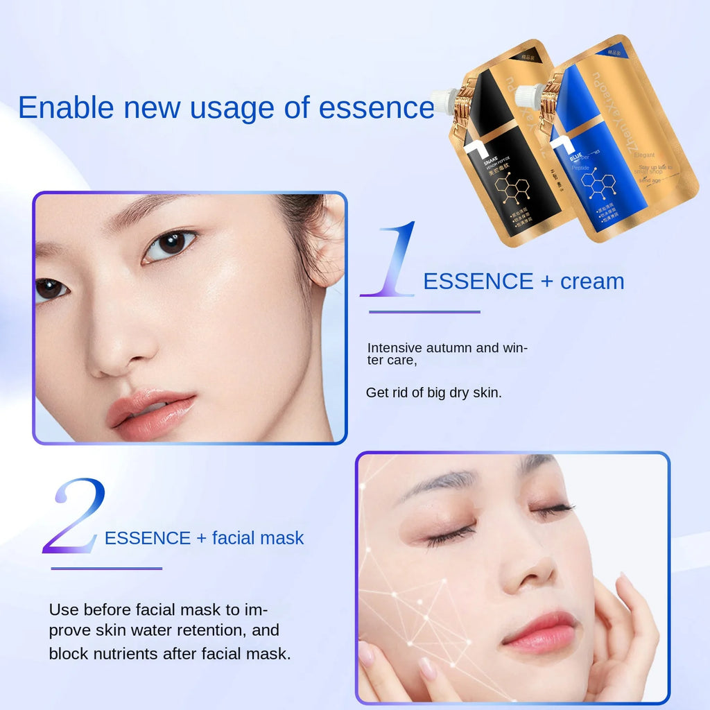100Ml Blue Copper Peptide Facial Serum anti Wrinkle Fine Lines Snake Venom Peptide Essence