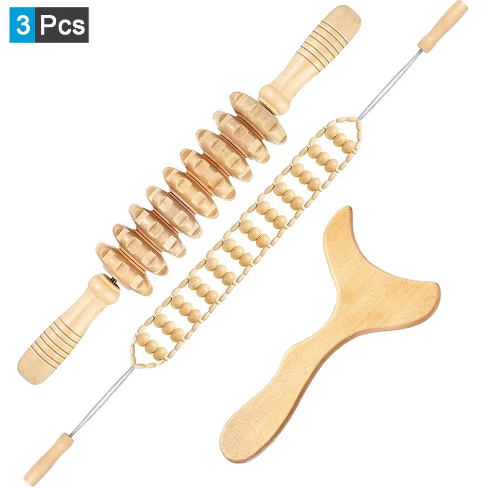 Wood Therapy Massage Tools Wooden Guasha Tool anti Cellulite Massage Roller Tool Handheld Cellulite Massage Wooden Cube Massager