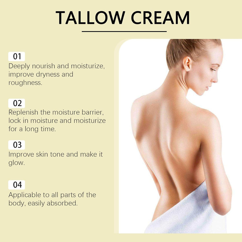 Beef Tallow Skincare, Beef Tallow Honey Balm, Natürlich Bodylotion Cream, Grass Fed Tallow Raw Wild Honey Zur Gesicht Und Körper Gepeitschte Feuchtigkeit