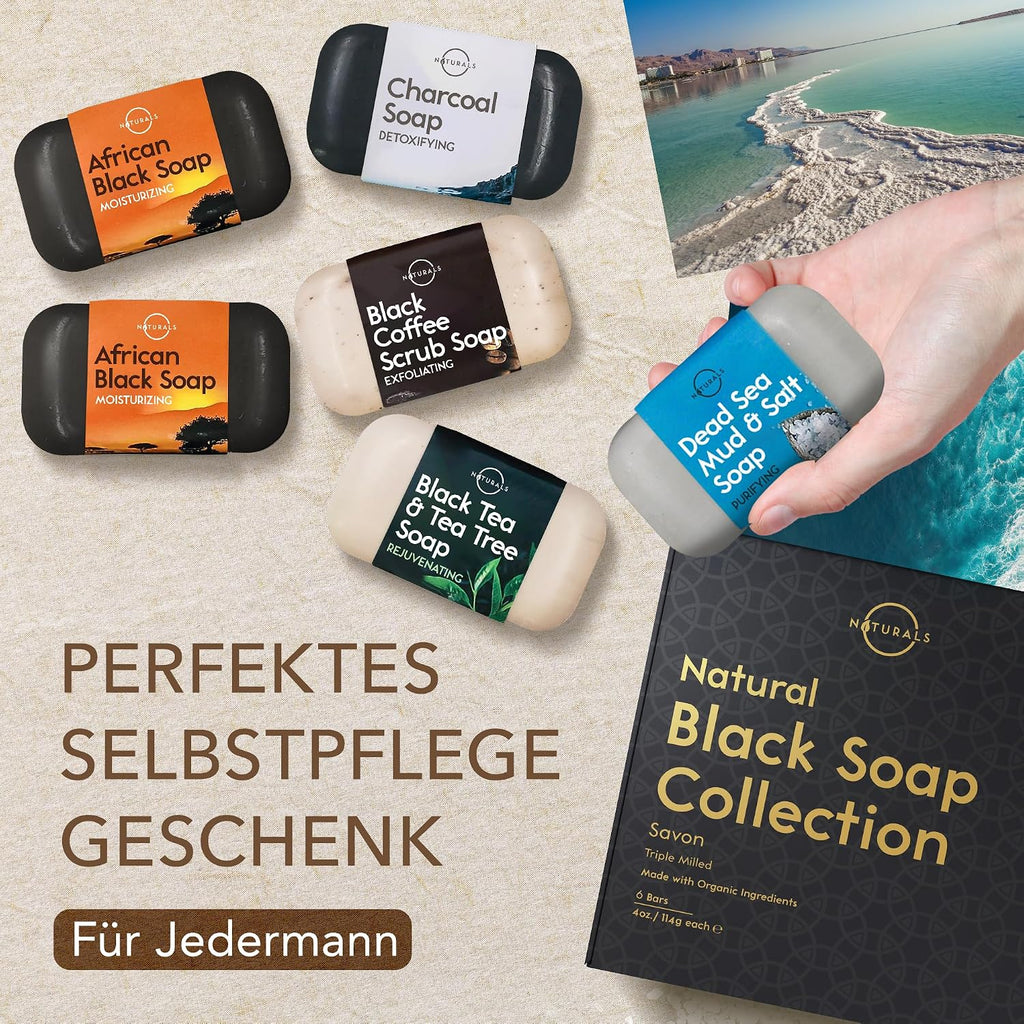 O Naturals 6 Stück Seifen Duschgel Naturkosmetic Stück 100% Bio Und Vegan Feste Dusche- Handseife, Gesichtsseife Und Körperseife- Männer Und Frauen