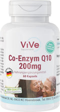Co-Enzym Q10 200Mg - 60 Kapseln Ubichinon Für 60 Tage - 100% Vegan - Hochdosiert | Qualität Aus Deutschland Von Vive Supplements