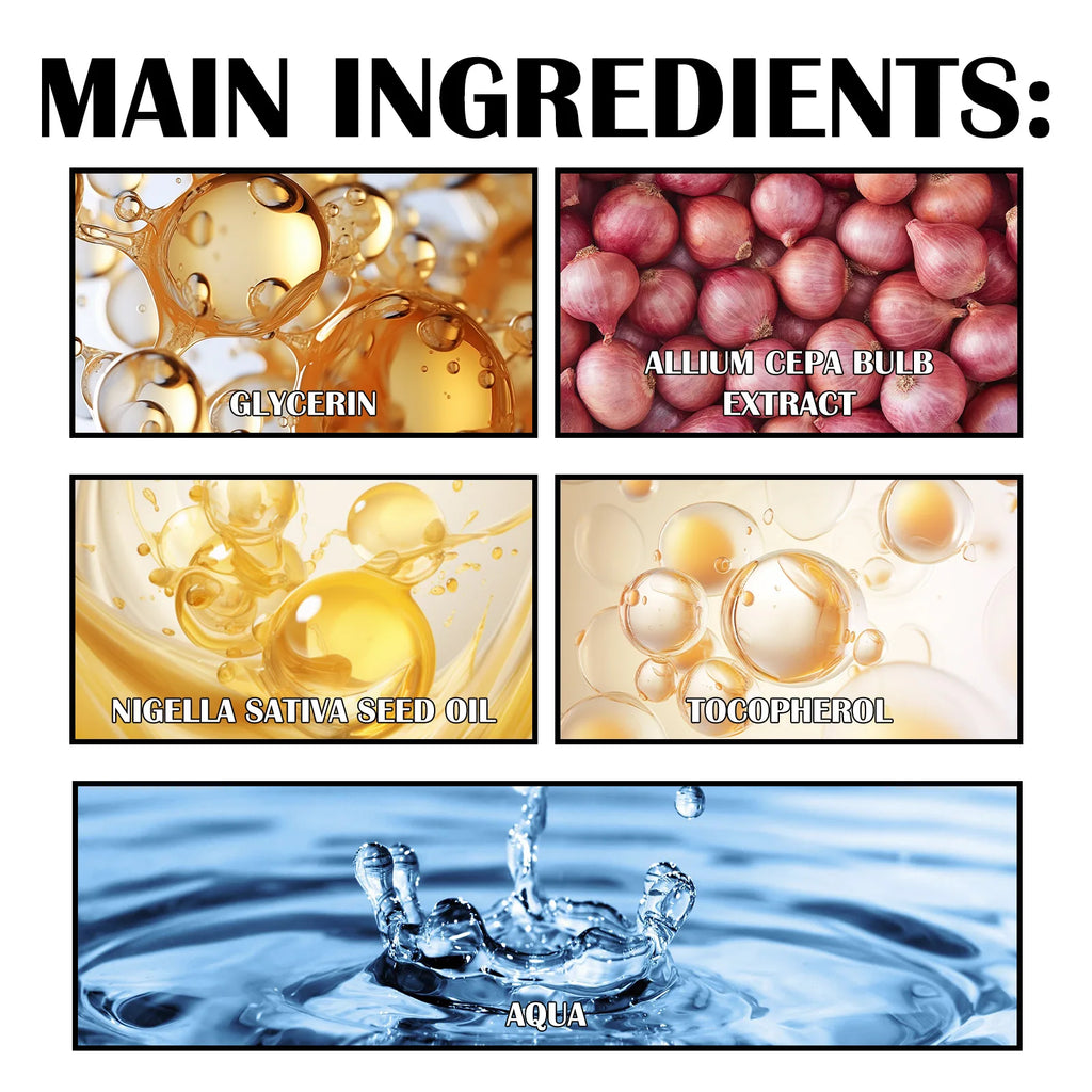 EELHOE Red Onion Shampoo Black Seed Oil for Hair anti Dandruff Hair Shampoo Scalp Cleansing Refreshing Hair Oil Control Shampoo