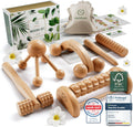 HELDSON Massage Set Holz 6-Teilig – Massageset Für Fuß, Kopf & Rücken | Dermatest "Sehr Gut", FSC 100% Holz, Fußmassage Roller, Kopfmassage & Triggerpunkt, Wellness Geschenk Für Pärchen