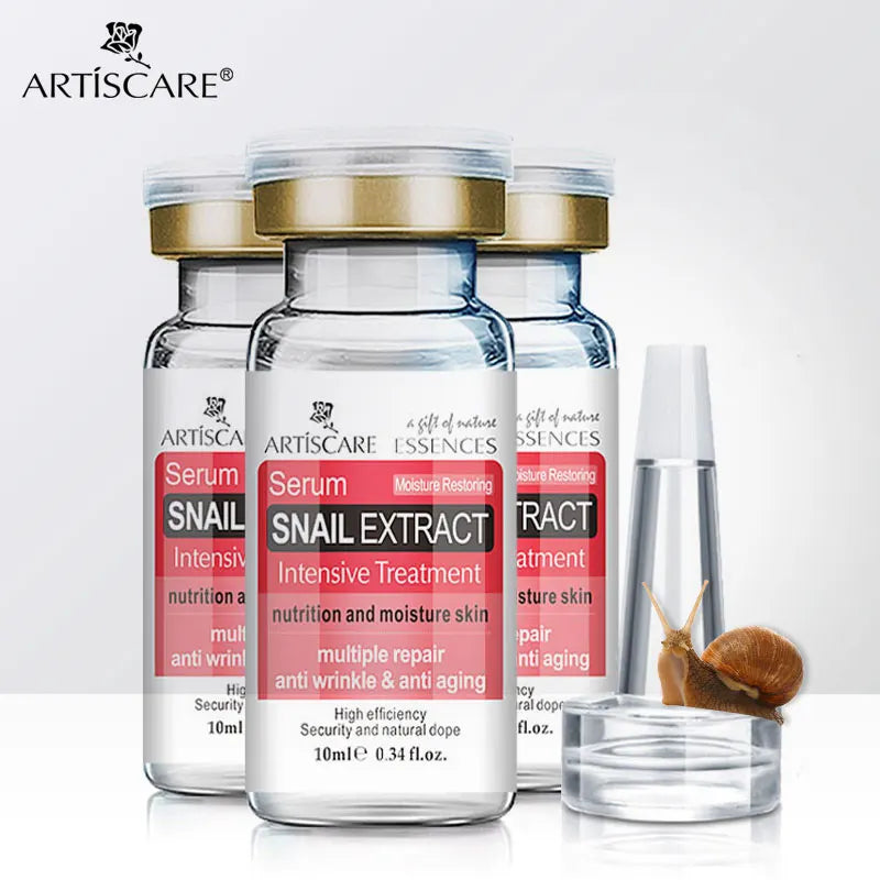 Snail Serum 3Pcs Moisturizing Repair Face Brighten Hydrating Aging Acne Treatment Blackhead Face Cream