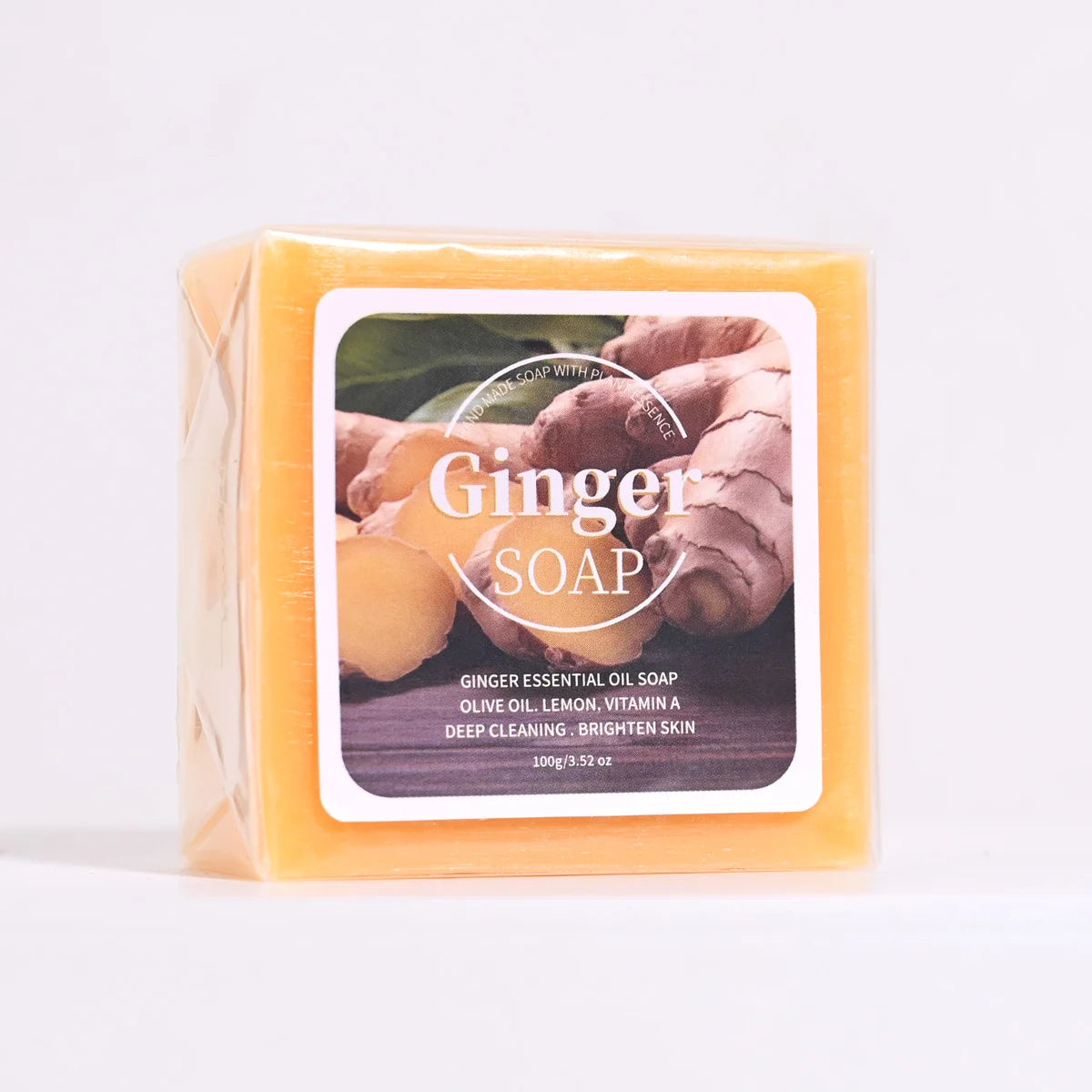 B+100G Ginger Essential Oil Soap Plant Extract Deep Cleansing Acne Removing Firming Moisturizing Handmade Soap