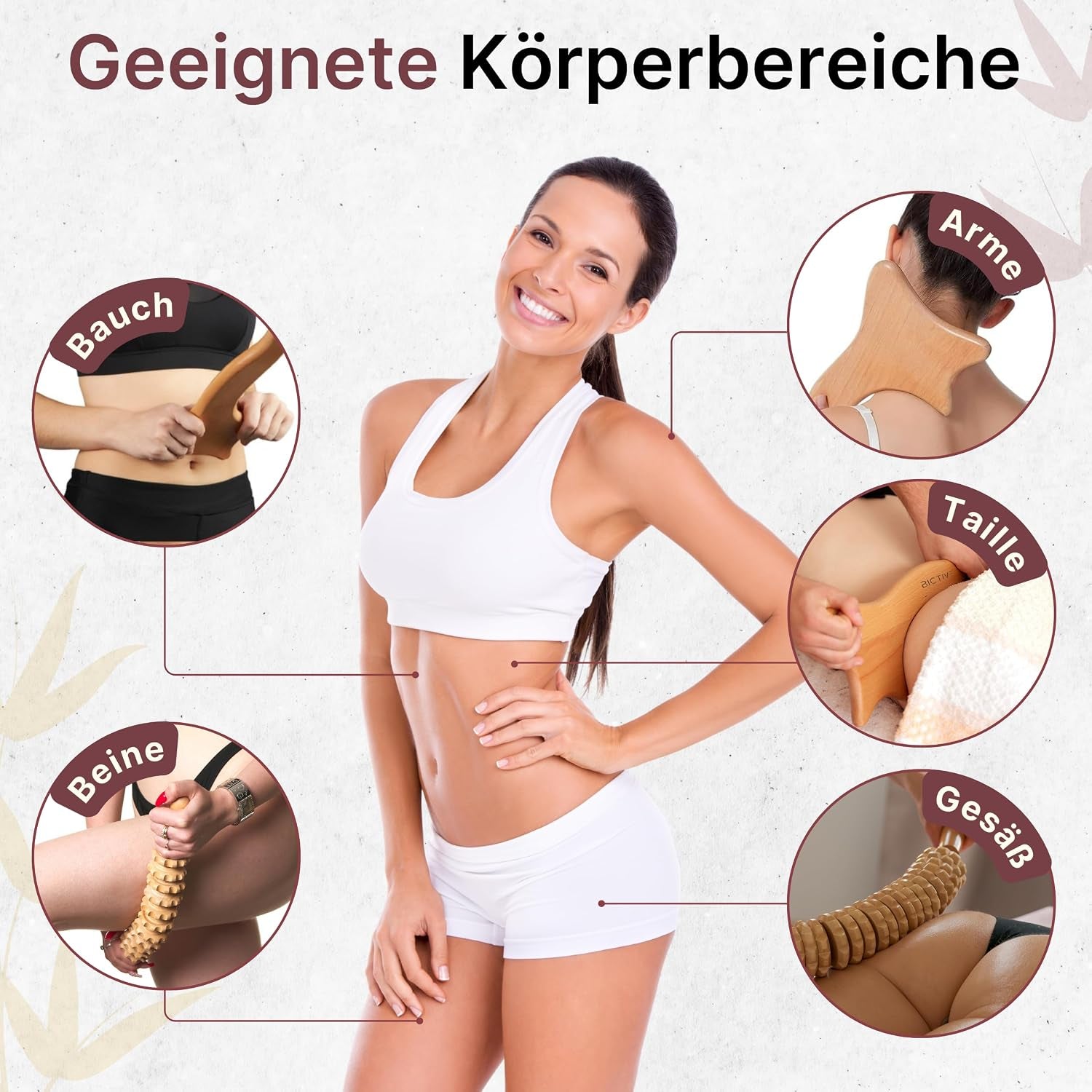 Faszienrolle Holz Und Lymphdrainage Massagegerät Aus Buchenholz Für Körpermassage. Massage Holz, Maderotherapie Massageroller Für Beine, Cellulite Un Rücken. Faszienstab anti Cellulite