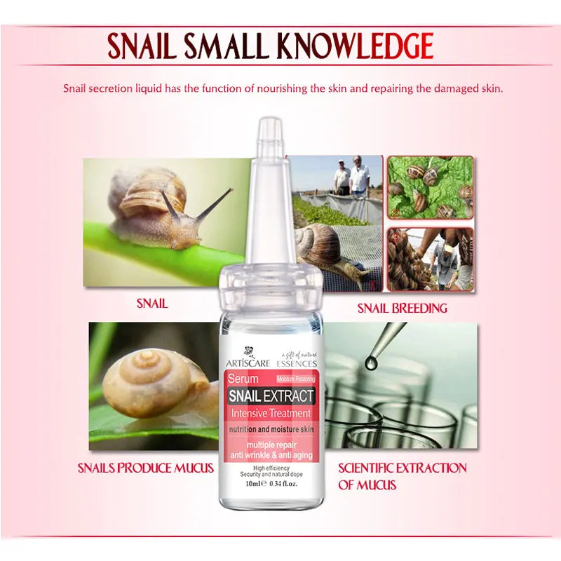 Snail Serum 3Pcs Moisturizing Repair Face Brighten Hydrating Aging Acne Treatment Blackhead Face Cream