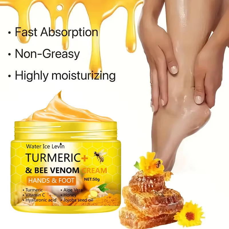 Turmeric Bee Venom Anti-Drying Crack Foot Cream Hand Cracked Repair Skin Removal Care Cream Dead Feet Hand Skin 50G