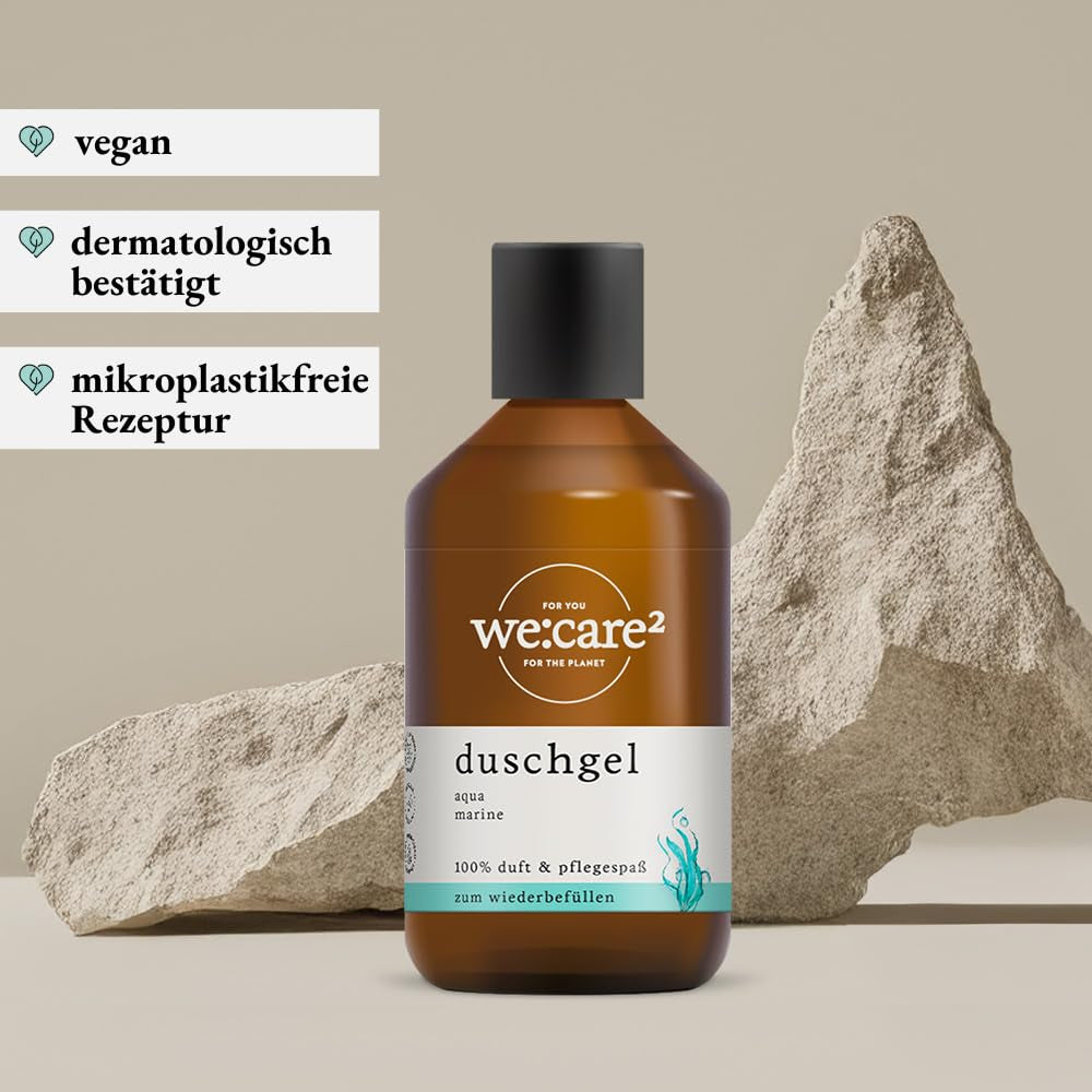 We:Care² Duschgel 250Ml Aqua/Marine - Bodywash Frauen | Nachhaltiges & Veganes Duschgel Ohne Silikone, Parabene & Mikroplastik - Ph Neutral Shower Gel Damen