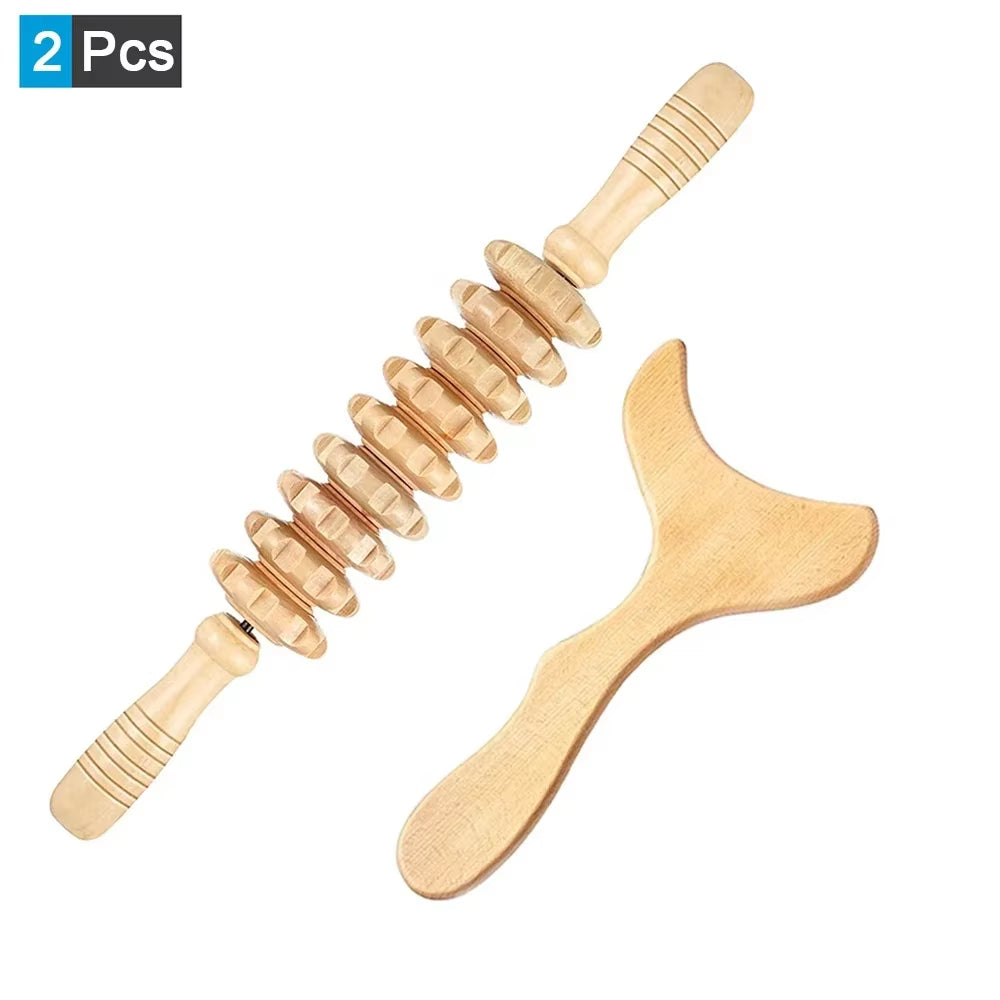 Wood Therapy Massage Tools Wooden Guasha Tool anti Cellulite Massage Roller Tool Handheld Cellulite Massage Wooden Cube Massager