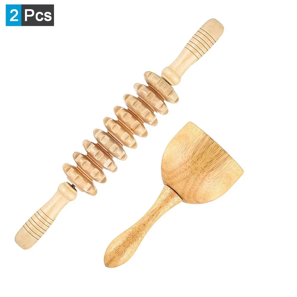 Wood Therapy Massage Tools Wooden Guasha Tool anti Cellulite Massage Roller Tool Handheld Cellulite Massage Wooden Cube Massager