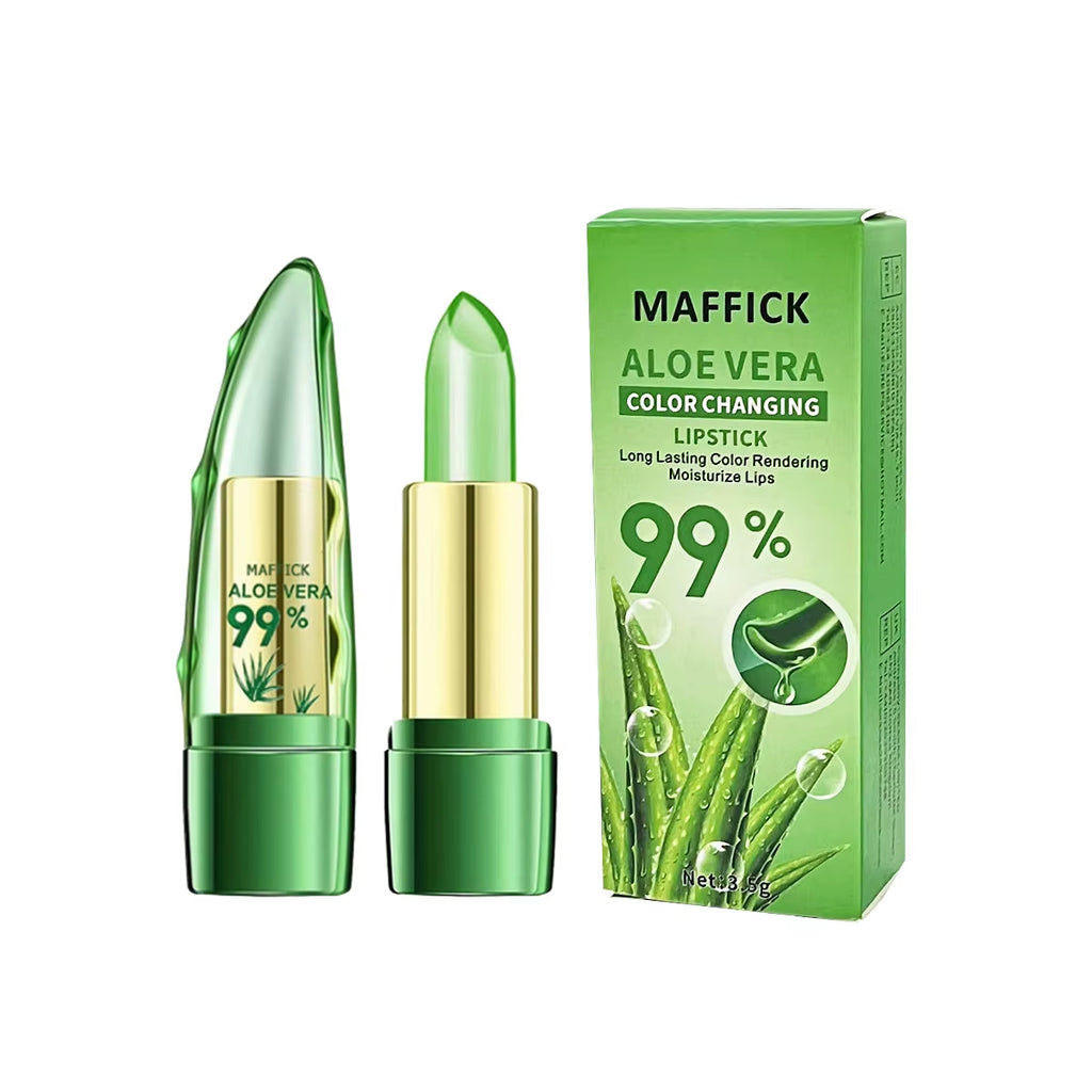 Aloe Vera Warm Change Lipstick for Long-Lasting Lip Protection, Moisturizing and Color Changing, Magical Color Change