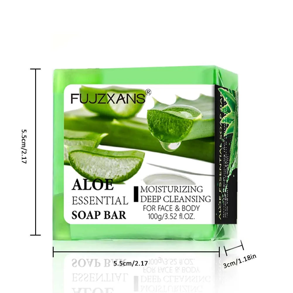 Aloe Vera Soap for Face 100G Facial and Body Moisturizing Cleansing Handmade Soap Bar with Essential Oil