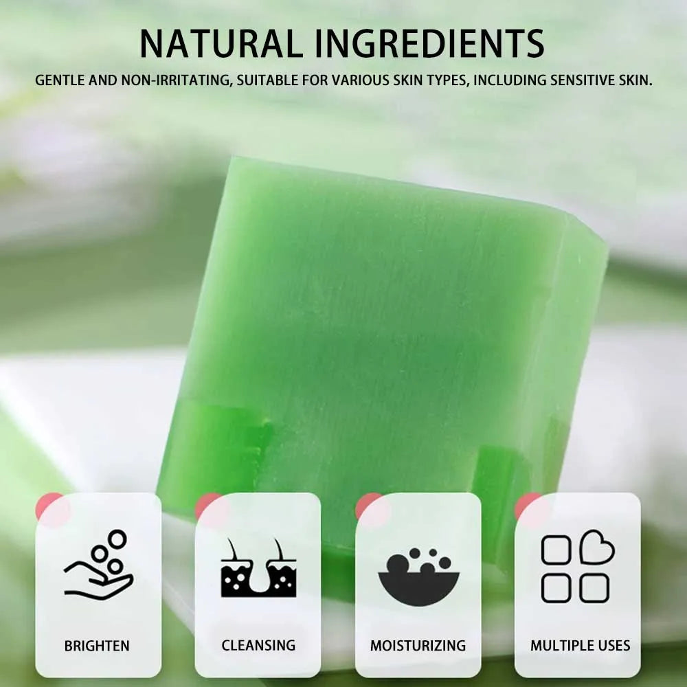 Aloe Vera Soap for Face 100G Facial and Body Moisturizing Cleansing Handmade Soap Bar with Essential Oil