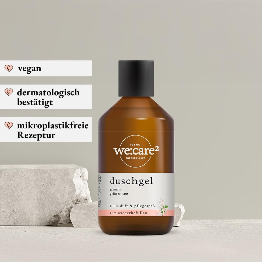 We:Care² 6X Duschgel 250Ml Jasmin/Grüner Tee - Shower Gel Bodywash Frauen | Nachhaltiges & Veganes Duschgel Ohne Silikone, Parabene & Mikroplastik - Ph Neutral Flüssigseife Damen