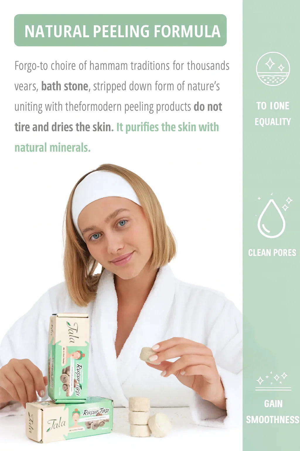 Rassoul Exfoliating Stone Whitening Body & Face Peeling Set (6 Pieces, Iranian Hammam Stone)