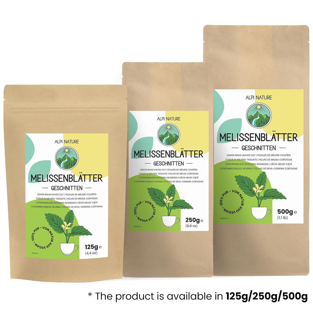 Alpi Nature Zitronenmelisse Tee 125G, Melissenblätter Getrocknet | Melissentee, Tee Lose, Lemon Balm Tea, Melissa Officinalis Kräutertee