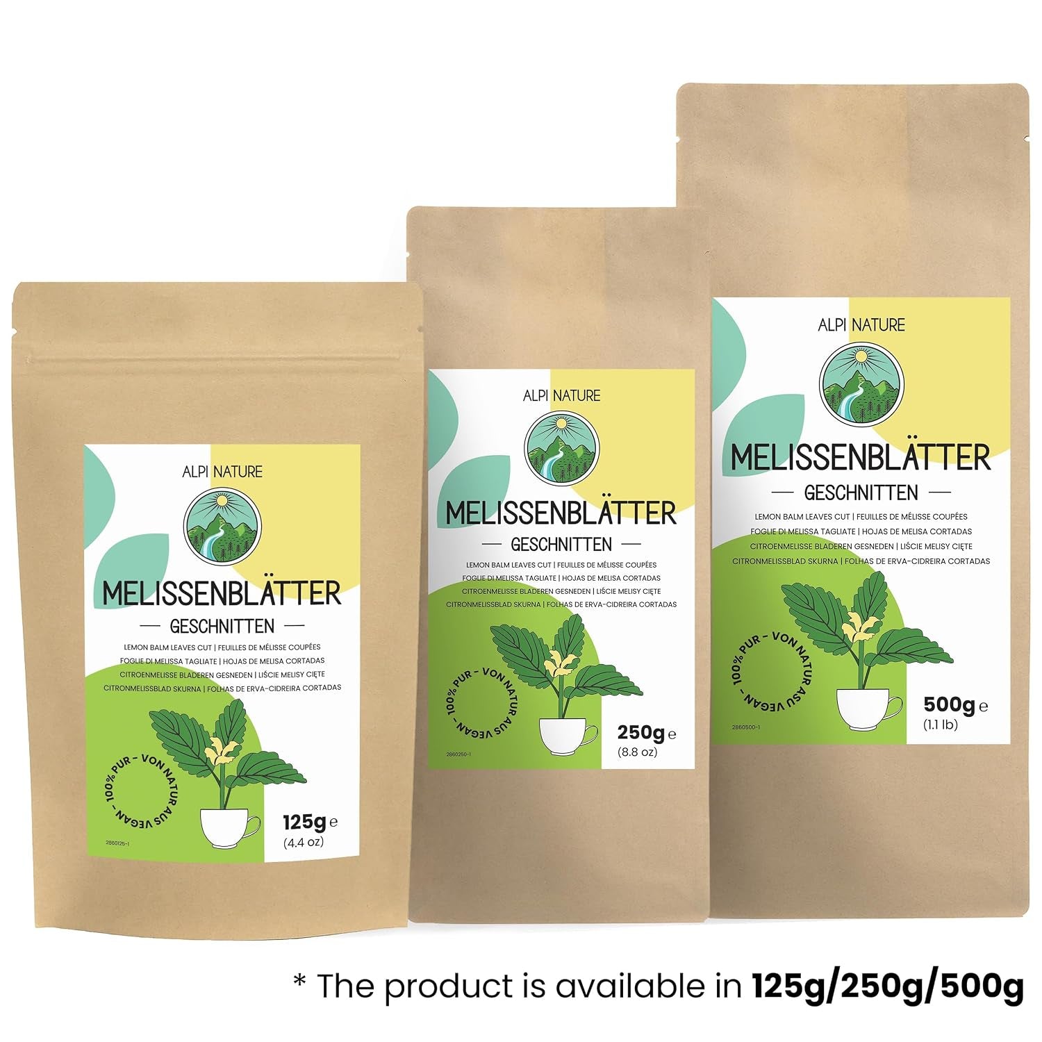 Alpi Nature Zitronenmelisse Tee 125G, Melissenblätter Getrocknet | Melissentee, Tee Lose, Lemon Balm Tea, Melissa Officinalis Kräutertee