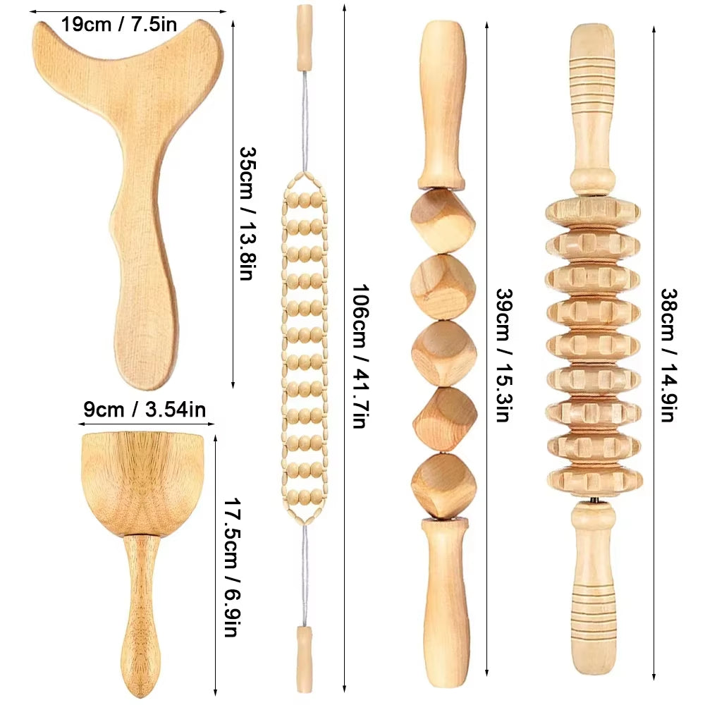Wood Therapy Massage Tools Wooden Guasha Tool anti Cellulite Massage Roller Tool Handheld Cellulite Massage Wooden Cube Massager