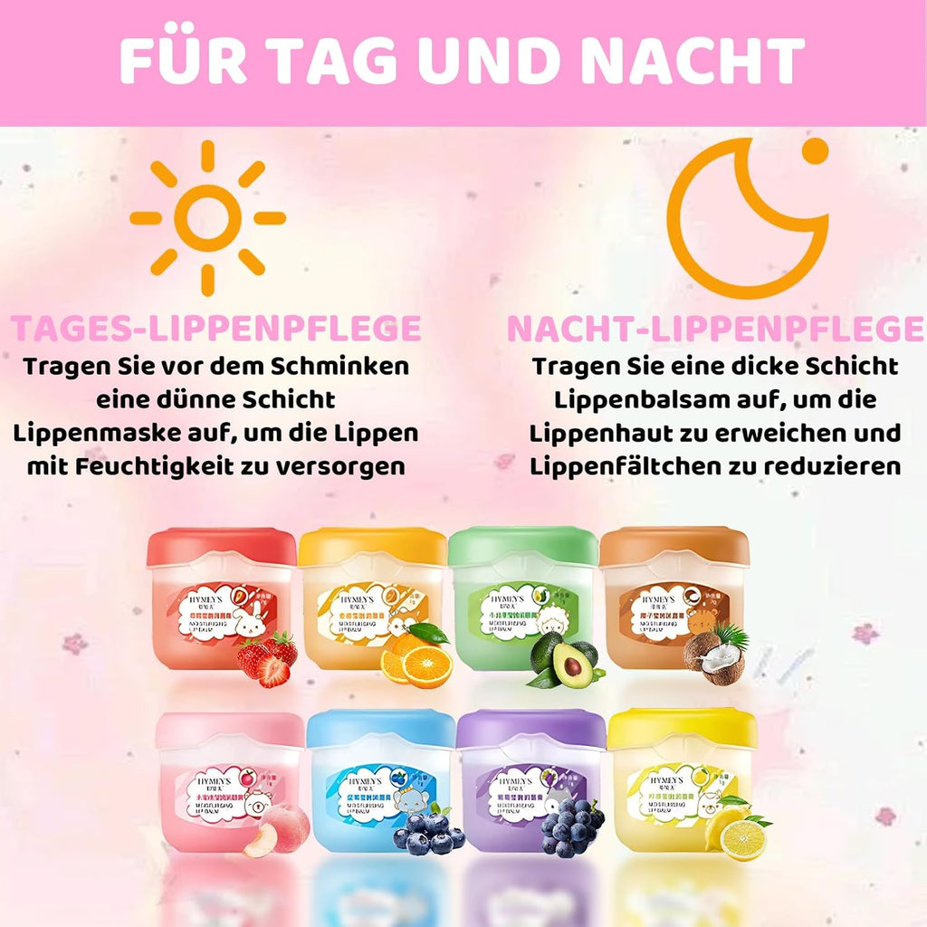 16 Stück Sommer Lippenpflege Set – Feuchtigkeitsspendende Lippenmaske und Lipgloss für strahlende Lippen, ideal für Mädchen und tägliche Pflege