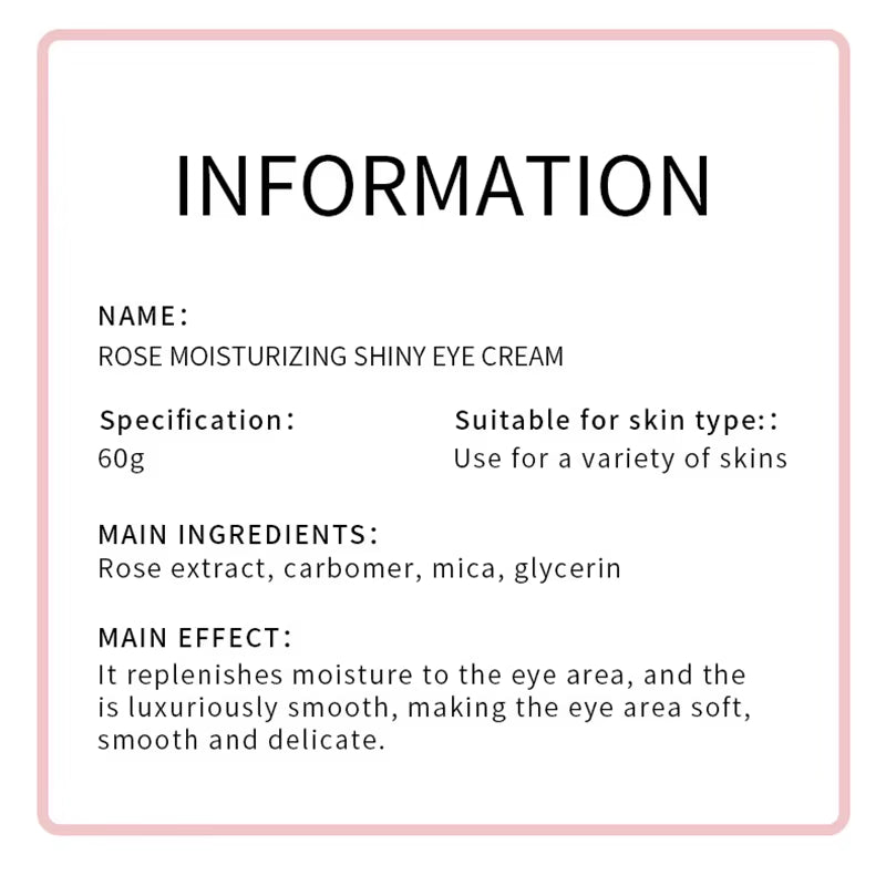 Rose Eye Cream anti Dark Circles Removal Eye Bags Firming Moisturizing Beauty Eyes Creams Skin Care Products