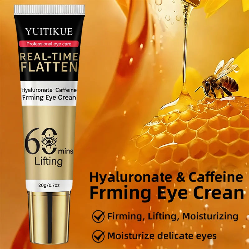 60 Min Eye Lift Cream 20G - Hyaluronate & Caffeine, Real-Time Flatten, Refreshing & Fast Absorption, All Skin Types