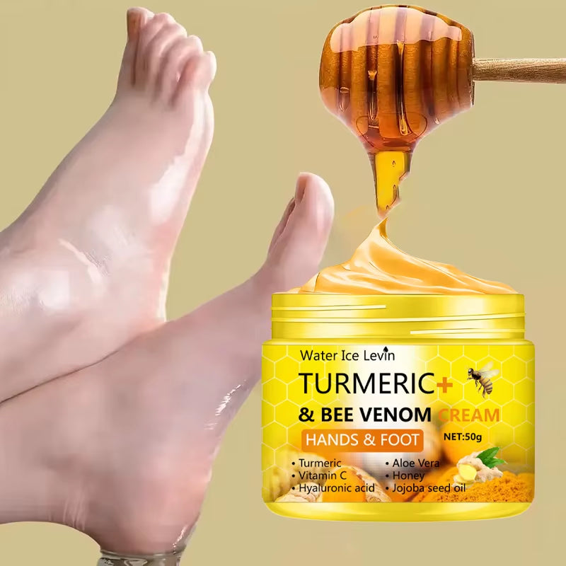 Turmeric Bee Venom Anti-Drying Crack Foot Cream Hand Cracked Repair Skin Removal Care Cream Dead Feet Hand Skin 50G