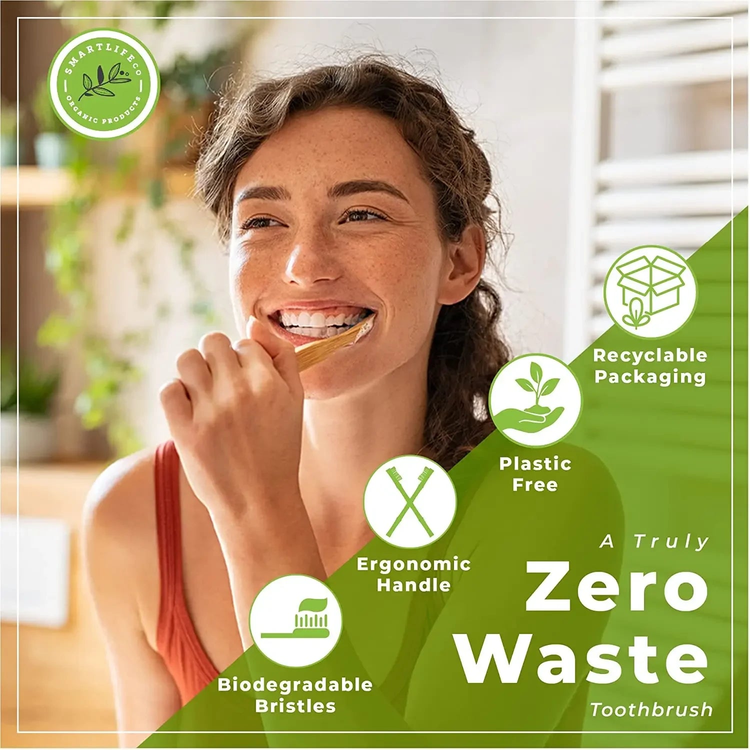 15/30 Reusable Portable Bamboo Toothbrushes in Eco-Friendly Paper Bags Biodegradable for Travel and Home Use