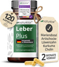 Leber plus Hochdosiert - 80% Silymarin, Mariendistel Kapseln Mit Artischocke, Löwenzahn, Curcuma & Cholin - 120 Kapseln - Vegan - Milk Thistle - Made in Germany