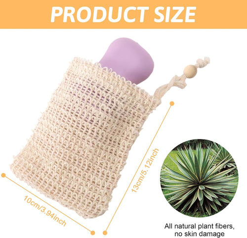 4 Stück Seifensäckchen, Sisal Seifenbeutel, Naturprodukt Beige Seifen Säckchen, Kordelzug Massage Seifensack,Gut Zum Bade, Einfach Für Die Reise
