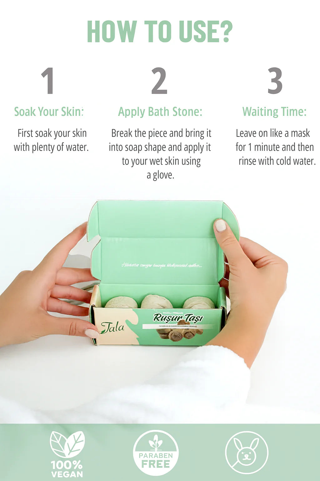 Rassoul Exfoliating Stone Whitening Body & Face Peeling Set (6 Pieces, Iranian Hammam Stone)