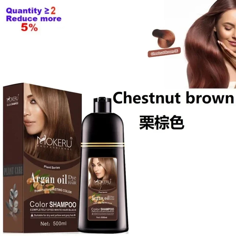 Mokeru Organic Natural Fast Color Hair Dye Only 5 Minutes Noni Plant Essence Black Hair Color Shampoo for Cover Gray White Hair