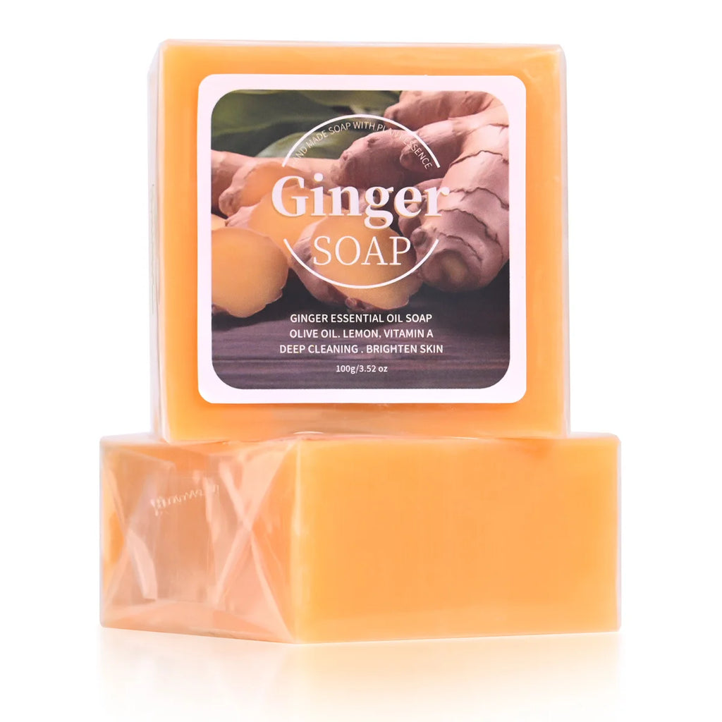 B+100G Ginger Essential Oil Soap Plant Extract Deep Cleansing Acne Removing Firming Moisturizing Handmade Soap
