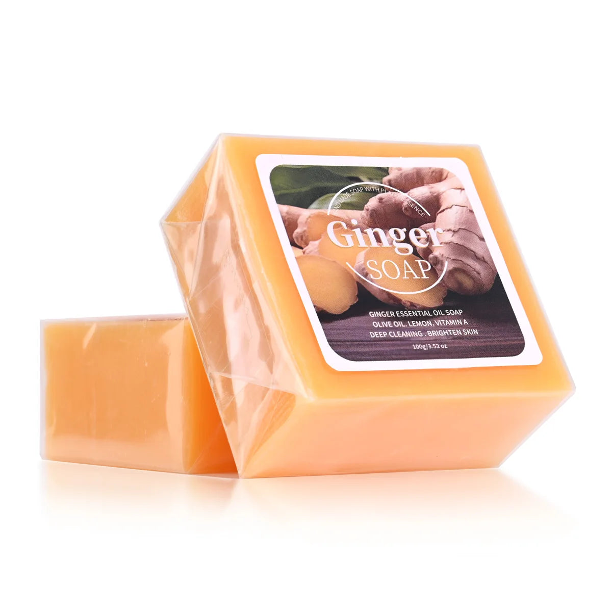 B+100G Ginger Essential Oil Soap Plant Extract Deep Cleansing Acne Removing Firming Moisturizing Handmade Soap