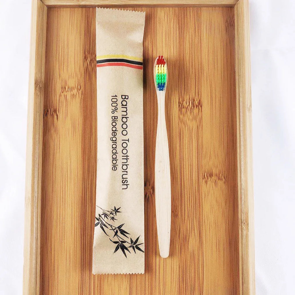 15/30 Reusable Portable Bamboo Toothbrushes in Eco-Friendly Paper Bags Biodegradable for Travel and Home Use