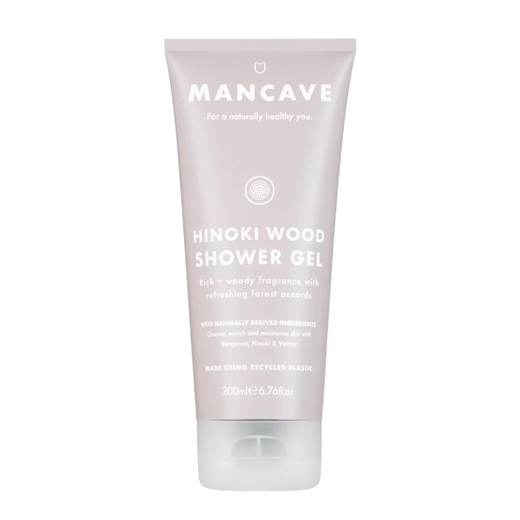 Mancave Hinoki Wood Duschgel Herren 200Ml - Japanisches Zypressenholz Männer Duschgel - Warmer Holzduft - Sulfatfrei, Parabenfrei, Vegan - Premium Shower Gel Körperpflege