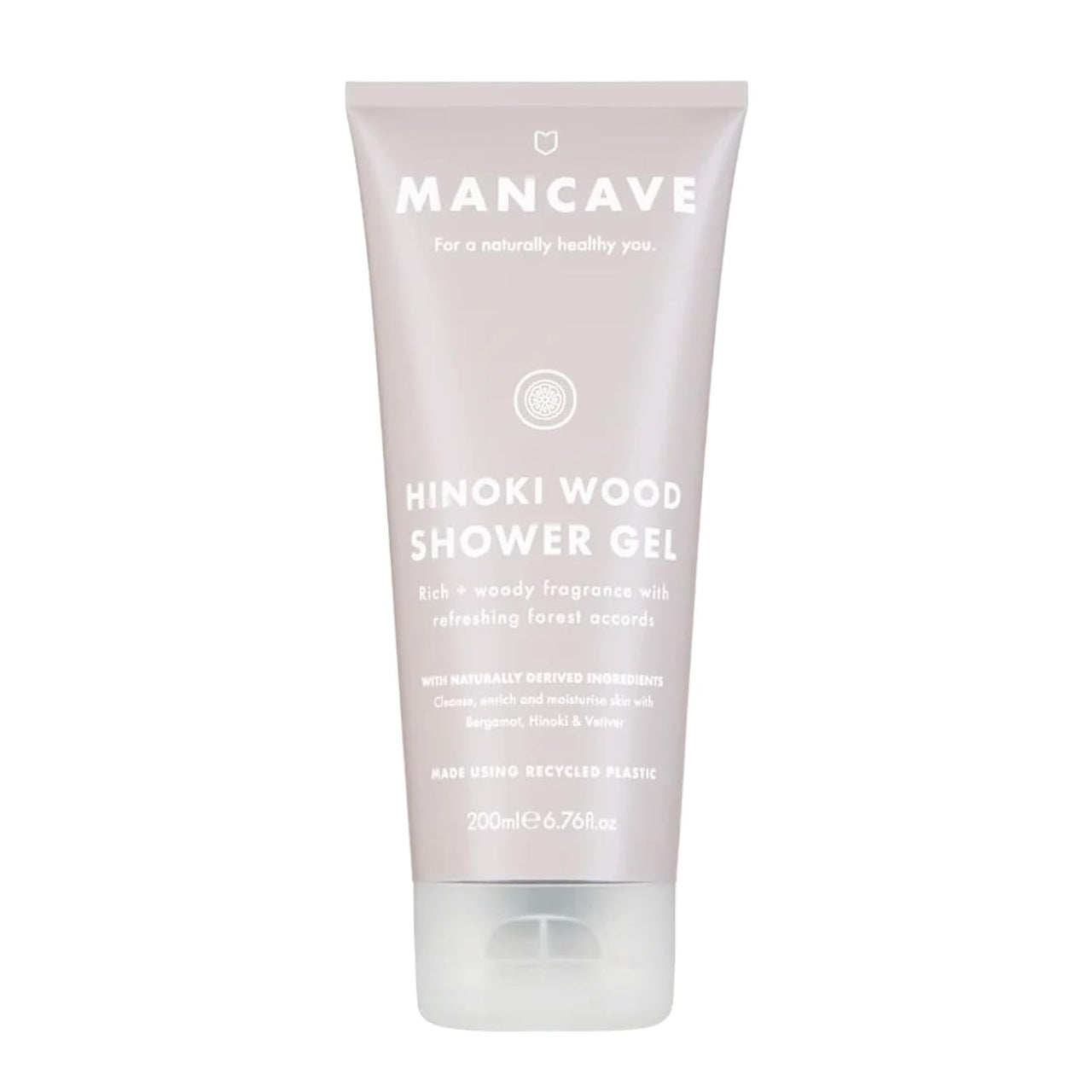 Mancave Hinoki Wood Duschgel Herren 200Ml - Japanisches Zypressenholz Männer Duschgel - Warmer Holzduft - Sulfatfrei, Parabenfrei, Vegan - Premium Shower Gel Körperpflege