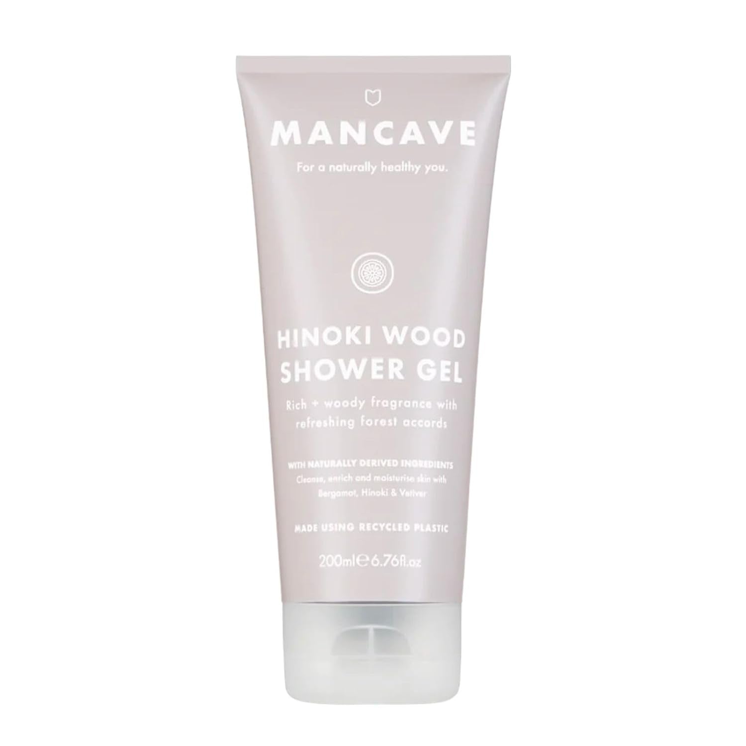 Mancave Hinoki Wood Duschgel Herren 200Ml - Japanisches Zypressenholz Männer Duschgel - Warmer Holzduft - Sulfatfrei, Parabenfrei, Vegan - Premium Shower Gel Körperpflege